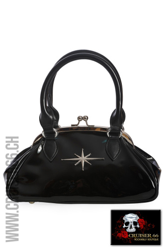 Hand Tasche Schwarz Stern Lackleder Rockabilly Retro Vintage Swing Cruiser66 Party Hochzeit Mode Boutique Trauzeugin Trauzeuge Brautfuehrer Braeutigam Brautfuehrerin Schweiz Oberbueren St-Gallen Wil Uzwil Frauenfeld Schaffhausen Konstanz Amriswil Winterthur Bischofszell Weinfelden Appenzell Herisau Rorschach Buchs Zuerich Waedenswil Oesterreich Vorarlberg Liechtenstein Vaduz Chur Vintage Fashion 50s 50-s-Style Rock-and-Roll Kleider Sommer Petticoats Swing Fest Night US-Car Meeting Ami-Treffen US-Car Amitreffen Szene Pinup Shop Blusen Top Petticoat Schuhe Bowling Shirt Leopard Polka Dot Cherry Kirschen Latzhosen Skirt Rock Banned Collectif Hearts and Roses Hell Bunny Six Popsoda Dolly Dotty King Queen Kerosin Lady Vintage Rumble 59 Unique Vintage Rusty Pistons Vivien of Holloway Grace In LA Rock Revival Miss Me