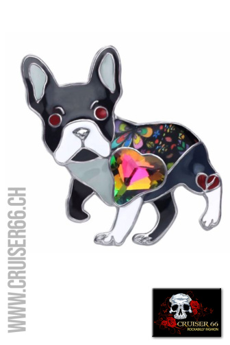 Französische Bulldogge Frenchie Hund Brosche Creme Black Brindle Hell Gestromt Red Tiger Reverse Merle Sable Tan Schoko Blue White Fawn Pied Schmuck Geschenk Mops Emaille Strass Rockabilly Retro Vintage Swing Cruiser66 Party Hochzeit Mode Boutique Trauzeugin Trauzeuge Brautfuehrer Braeutigam Brautfuehrerin Schweiz Oberbueren St-Gallen Wil Uzwil Frauenfeld Schaffhausen Konstanz Amriswil Winterthur Bischofszell Weinfelden Appenzell Herisau Rorschach Buchs Zuerich Waedenswil Oesterreich Vorarlberg Liechtenstein Vaduz Chur Vintage Fashion 50s 50-s-Style Rock-and-Roll Kleider Sommer Petticoats Swing Fest Night US-Car Meeting Ami-Treffen US-Car Amitreffen Szene Pinup Shop Blusen Top Petticoat Schuhe Bowling Shirt Leopard Polka Dot Cherry Kirschen Latzhosen Skirt Rock Banned Collectif Hearts and Roses Hell Bunny Six Popsoda Dolly Dotty King Queen Kerosin Lady Vintage Rumble 59 Unique Vintage Rusty Pistons Vivien of Holloway Grace In LA Rock Revival Miss Me