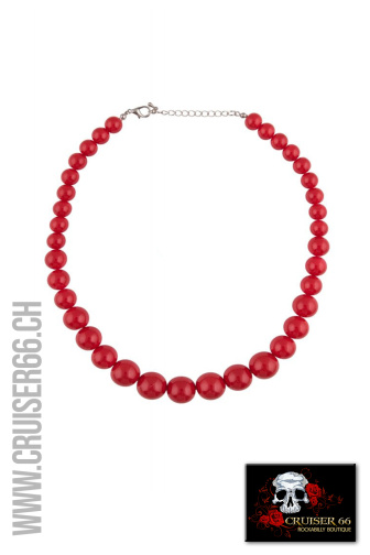 Halskette Perlen Rot Rockabilly Retro Vintage Swing Cruiser66 Party Hochzeit Mode Boutique Trauzeugin Trauzeuge Brautfuehrer Braeutigam Brautfuehrerin Schweiz Oberbueren St-Gallen Wil Uzwil Frauenfeld Schaffhausen Konstanz Amriswil Winterthur Bischofszell Weinfelden Appenzell Herisau Rorschach Buchs Zuerich Waedenswil Oesterreich Vorarlberg Liechtenstein Vaduz Chur Vintage Fashion 50s 50-s-Style Rock-and-Roll Kleider Sommer Petticoats Swing Fest Night US-Car Meeting Ami-Treffen US-Car Amitreffen Szene Pinup Shop Blusen Top Petticoat Schuhe Bowling Shirt Leopard Polka Dot Cherry Kirschen Latzhosen Skirt Rock Banned Collectif Hearts and Roses Hell Bunny Six Popsoda Dolly Dotty King Queen Kerosin Lady Vintage Rumble 59 Unique Vintage Rusty Pistons Vivien of Holloway Grace In LA Rock Revival Miss Me