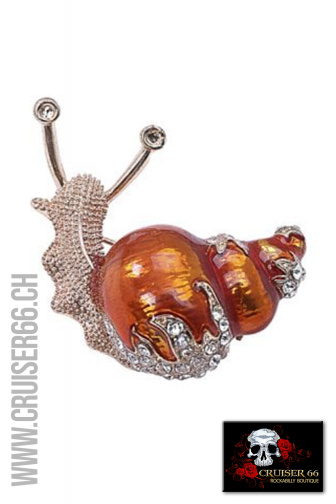 Schnecke Brosche Amber Gold Orange Rockabilly Retro Vintage Swing Cruiser66 Party Hochzeit Mode Boutique Trauzeugin Trauzeuge Brautfuehrer Braeutigam Brautfuehrerin Schweiz Oberbueren St-Gallen Wil Uzwil Frauenfeld Schaffhausen Konstanz Amriswil Winterthur Bischofszell Weinfelden Appenzell Herisau Rorschach Buchs Zuerich Waedenswil Oesterreich Vorarlberg Liechtenstein Vaduz Chur Vintage Fashion 50s 50-s-Style Rock-and-Roll Kleider Sommer Petticoats Swing Fest Night US-Car Meeting Ami-Treffen US-Car Amitreffen Szene Pinup Shop Blusen Top Petticoat Schuhe Bowling Shirt Leopard Polka Dot Cherry Kirschen Latzhosen Skirt Rock Banned Collectif Hearts and Roses Hell Bunny Six Popsoda Dolly Dotty King Queen Kerosin Lady Vintage Rumble 59 Unique Vintage Rusty Pistons Vivien of Holloway Grace In LA Rock Revival Miss Me