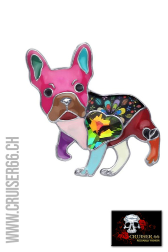 Französische Bulldogge Frenchie Hund Brosche Creme Black Brindle Hell Gestromt Red Tiger Reverse Merle Sable Tan Schoko Blue White Fawn Pied Schmuck Geschenk Mops Emaille Strass Rockabilly Retro Vintage Swing Cruiser66 Party Hochzeit Mode Boutique Trauzeugin Trauzeuge Brautfuehrer Braeutigam Brautfuehrerin Schweiz Oberbueren St-Gallen Wil Uzwil Frauenfeld Schaffhausen Konstanz Amriswil Winterthur Bischofszell Weinfelden Appenzell Herisau Rorschach Buchs Zuerich Waedenswil Oesterreich Vorarlberg Liechtenstein Vaduz Chur Vintage Fashion 50s 50-s-Style Rock-and-Roll Kleider Sommer Petticoats Swing Fest Night US-Car Meeting Ami-Treffen US-Car Amitreffen Szene Pinup Shop Blusen Top Petticoat Schuhe Bowling Shirt Leopard Polka Dot Cherry Kirschen Latzhosen Skirt Rock Banned Collectif Hearts and Roses Hell Bunny Six Popsoda Dolly Dotty King Queen Kerosin Lady Vintage Rumble 59 Unique Vintage Rusty Pistons Vivien of Holloway Grace In LA Rock Revival Miss Me